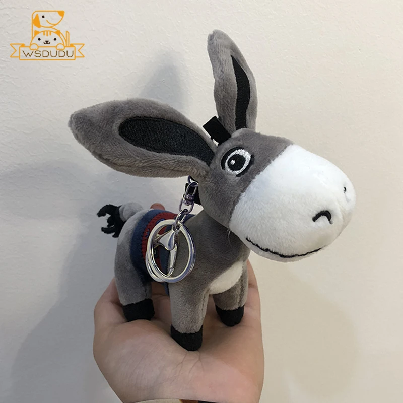 Cute Donkey Plush Keychain Small Animals Stuffed Toy Kawaii Pendant Soft Cartoon Burro Doll Mini Decoration Girl Children Gifts