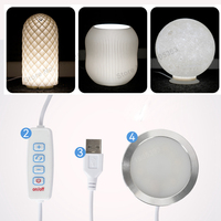 KINGROON 3D Printing DIY Model LED Lamp Kit With Adjustable Switch, Fit Cylindrical ball lamp, NOT include Print Part