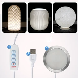 KINGROON 3D 인쇄 DIY 모델 LED 램프 키트, 조절 가능한 스위치, 원통형 볼 램프에 적합, 인쇄 부품 미포함