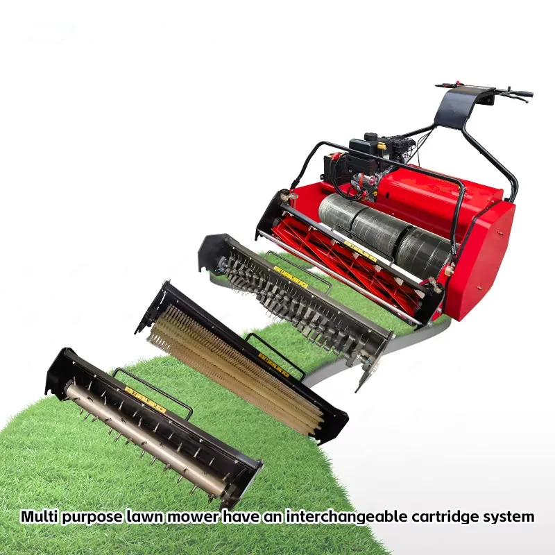 Ride on Cylinder Reel Lawn Mower Multifunctional Lawn Reel Mower Football Field Golf Course Lawn Aerator