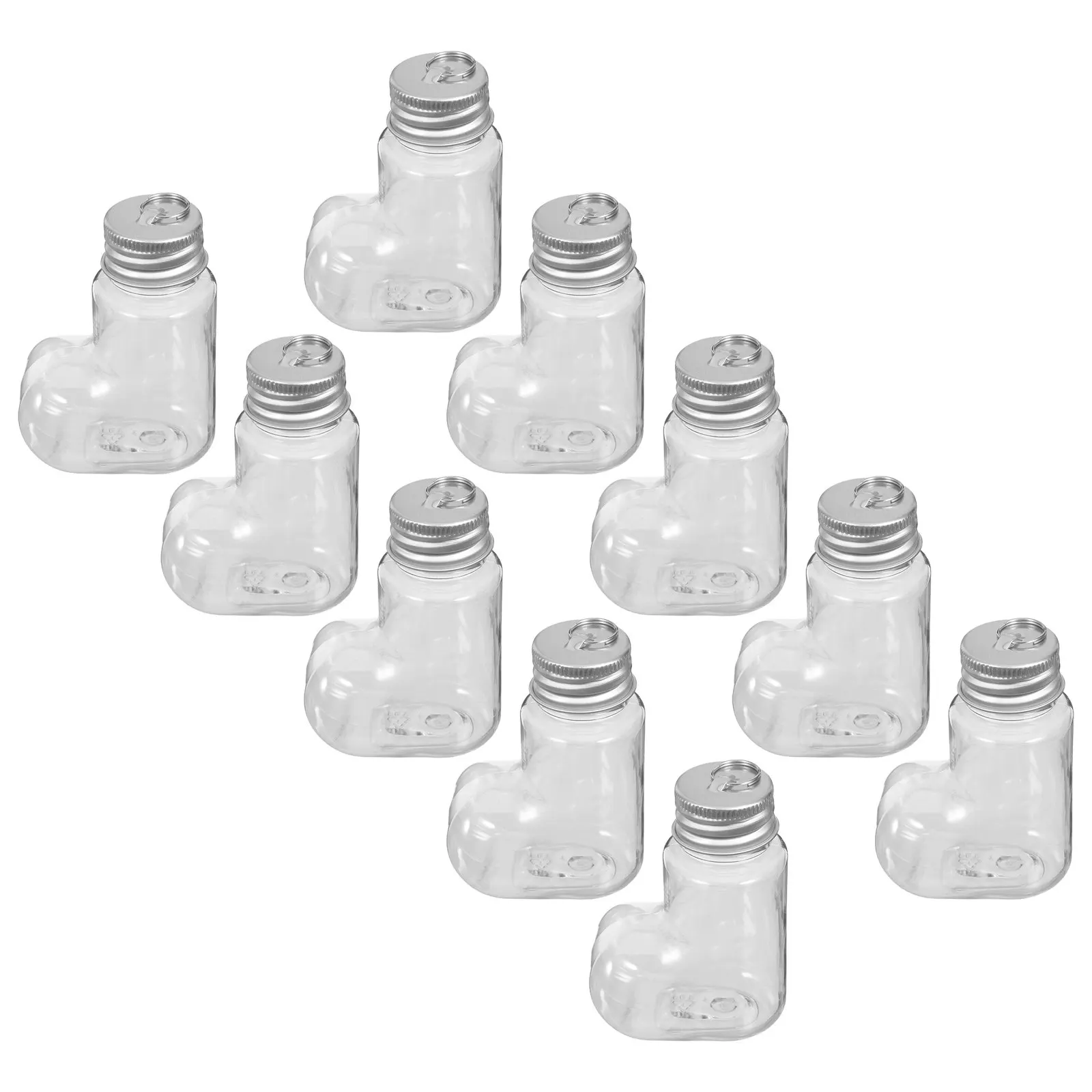 20Pcs Holiday Decoration Bottles 50Ml Sock Shape Plastic Wishing Bottles Fillable Hanging Ornaments for Christmas DIY