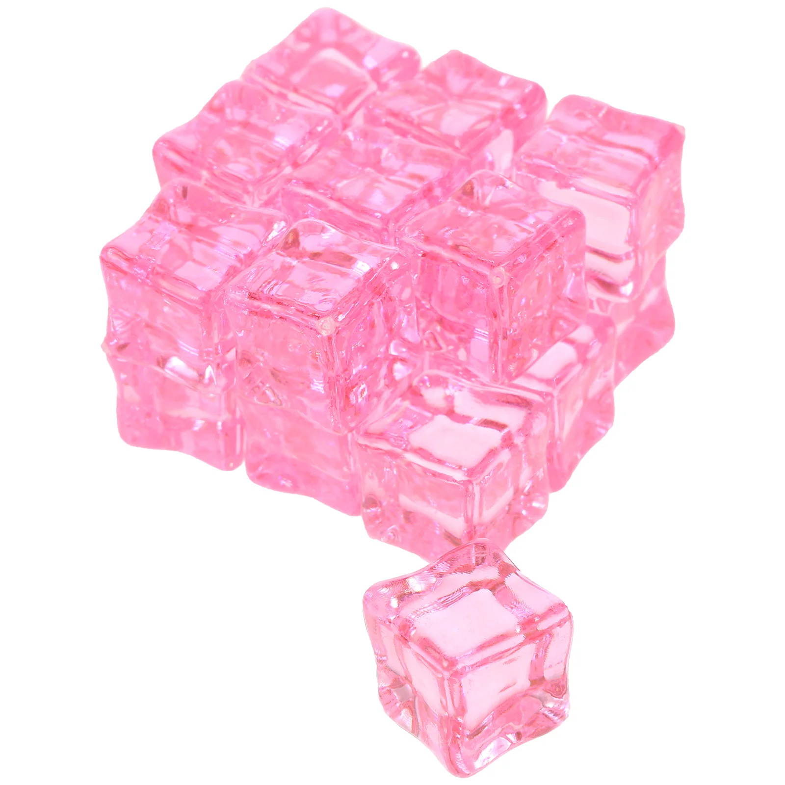

50 Pcs Cubes Plastic Realistic Square Shaped Ice Photography Props Cube Fish Tank Decor Reusable Photography Props