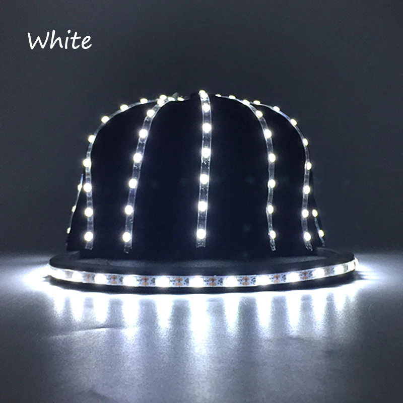 Glowing Hip-hop Hat NightClub Masquerade Concert Christmas Festival Glow Props Light Up Sports Men's Cap Led Party Cap