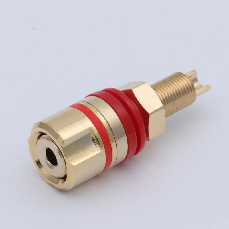 2PCS gold-plated binding post banana socket connector 4mm banana plug amplifier speaker terminals Non-magnetic banana connector