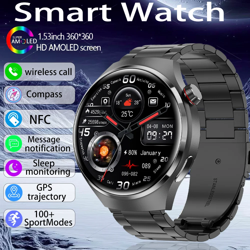 Keywords new sports smart watch, NFC, GPS trajectory, motion tracker, IP68 waterproof, voice assistant, dialing/answering,