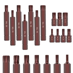 7 PCS Solid Hex Shank Torx Screwdriver Bits Set T20-T25 Magnetic Impact Screwdriver Head Hex Shank Electric Driver Drill Tool