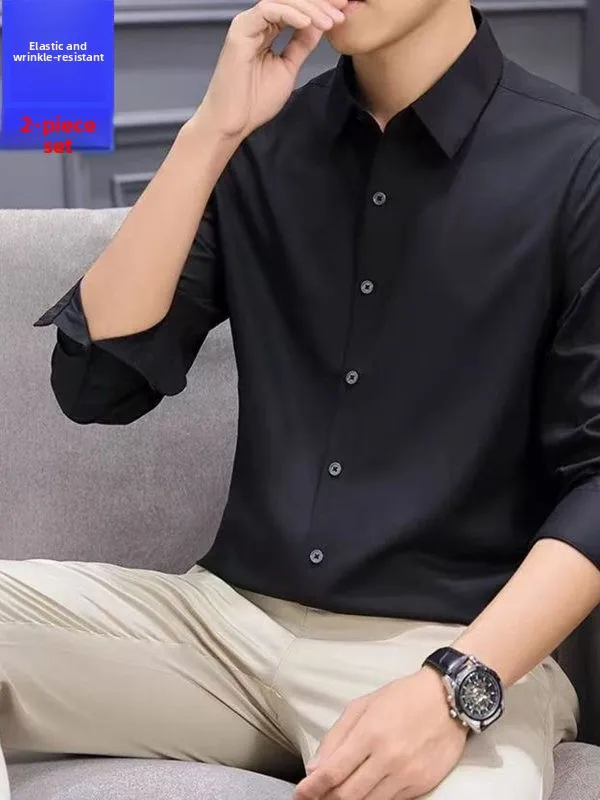 

Business Formal Men's Long Sleeve Shirt Thin Suit Wearing Resistant Stain Proof Spring Autumn Summer New Style Iron Free