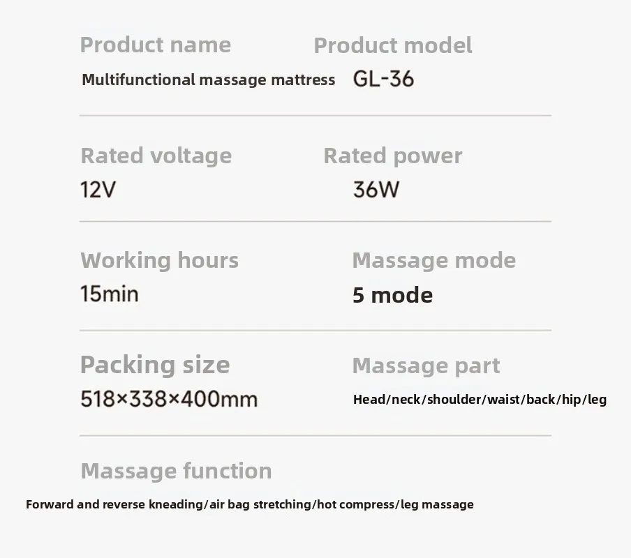 Masseur cervical, cou, taille, dos complet du corps, coussin de massage multifonctionnel