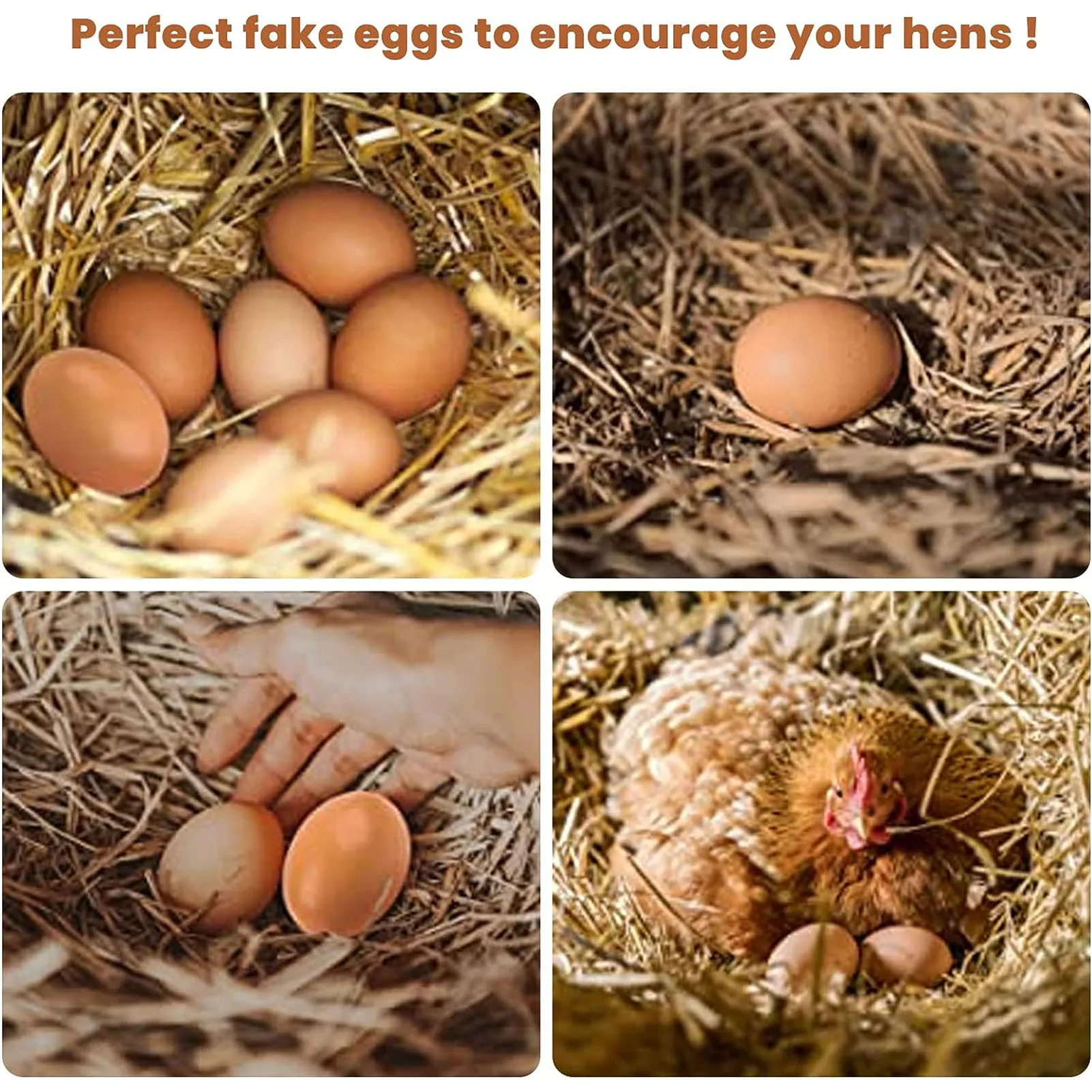 6 Pcs Smooth Wood Artificial Eggs Vivid Improve Imagination DIY Crafts for Chicken Nesting Accessories