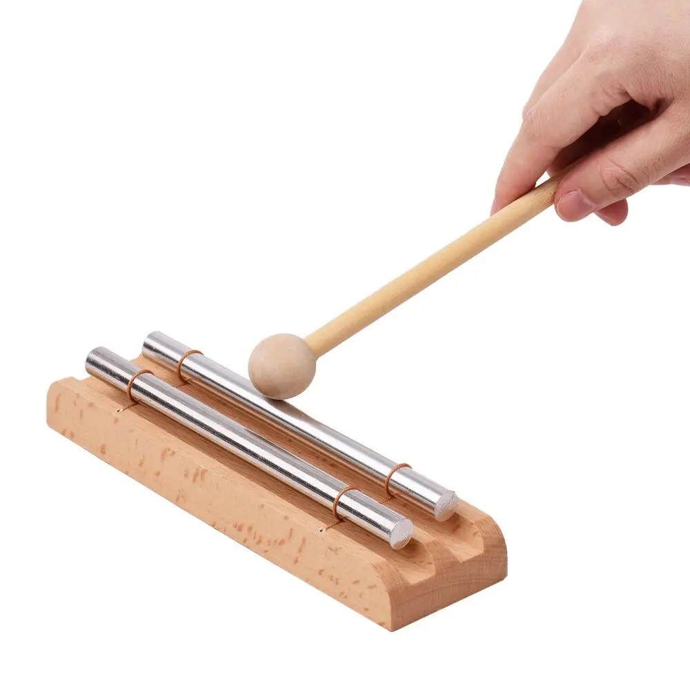 Meditation Chime Classroom Wooden With Mallet Percussion Instrument Reminder Bell With Mallet For Prayer Musical Chime Wood