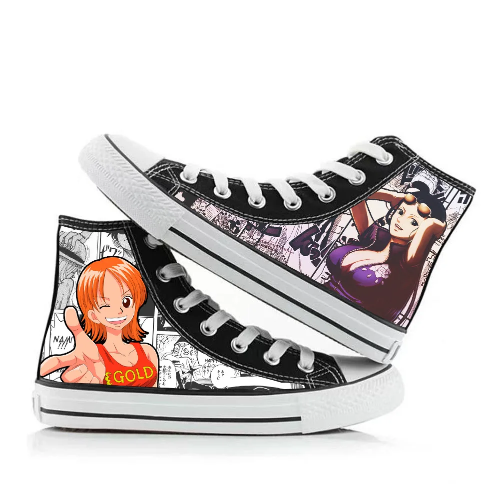 

Anime One Piece Luffy Zoro Sanji Cosplay Costume Cartoon Chopper Students High Help Fashion Casual Canvas Shoes Birthday Gifts
