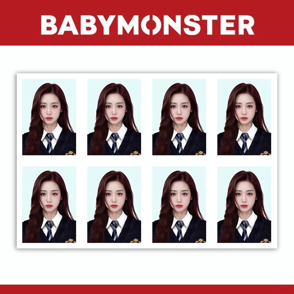 1Pc Kpop Babymonster Hd One Inch Fotokaarten Asa Ahyeon Ruka Chiquita Zwart Pak Cv Paspoort Foto Fans Collectie Geschenken