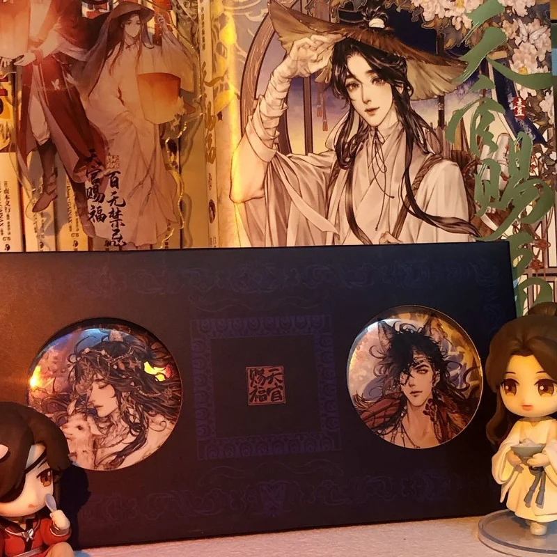 Heaven Official's Blessing Moon Shining Over The Border Laser Tinplate Badge Xie Lian Huacheng