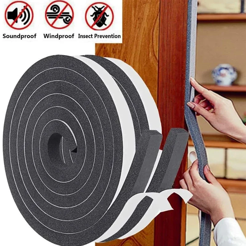 Self-Adhesive Sponge Sealing Strip Window Door Sealing Strips Windproof Sound-Proof Anti-collision Door Gap Sealing Foam Tapes