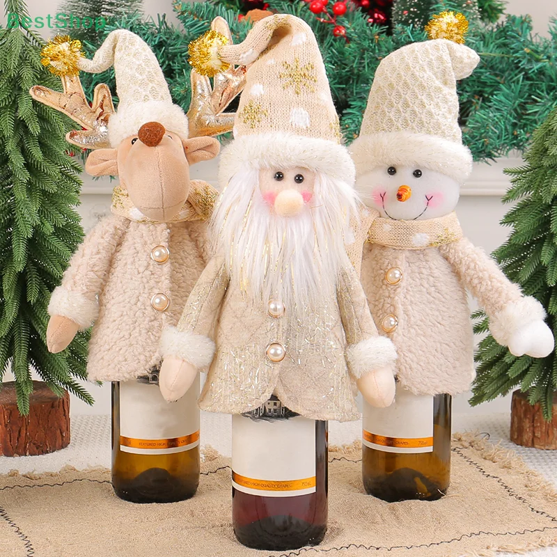 

♥♥♥Santa Claus Doll Bottle Cover,Christmas Wine Bottle Decor,Christmas Dinner Table Atmosphere Decoration