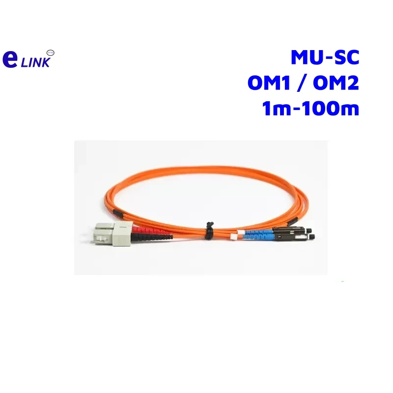 MU-SC fiber optic jumper OM1 OM2 multimode duplex 2mm SC-MU MM 1m 3m 5m 10m 20m 30m 50m 100m optical fiber jumper FTTHELINK