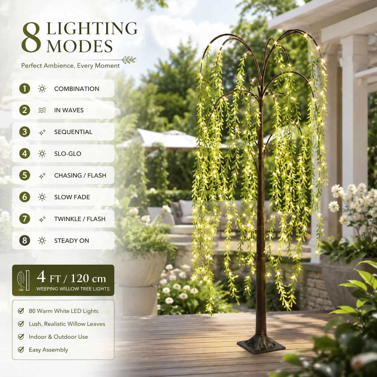 Árbol de sauce artificial con - Home Decor Lighting Tree reseña y precio