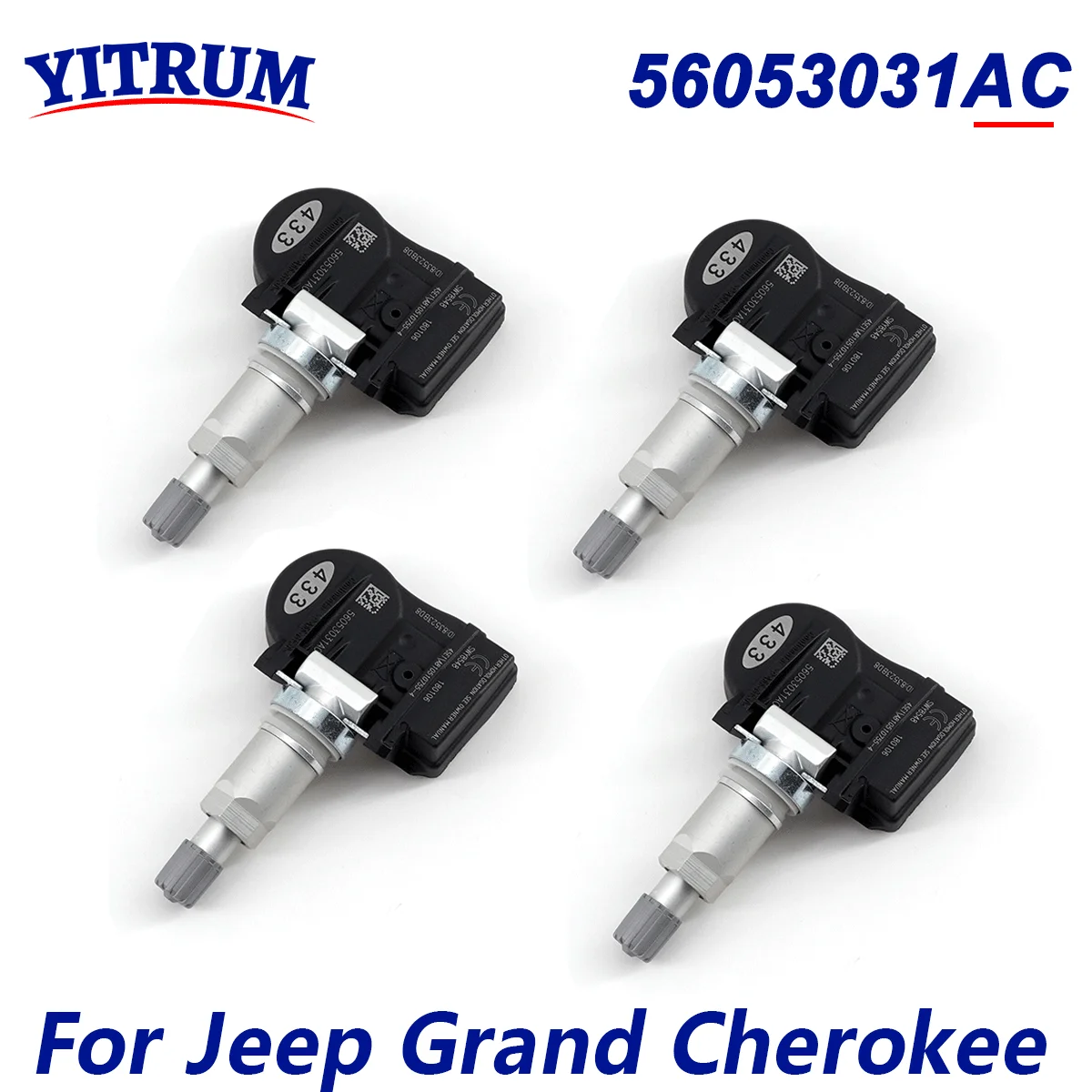 YITRUM 1/4 шт. 56053031AC датчик давления в шинах для Jeep Grand Cherokee 2005.01 ~ 2006.05 высококачественный датчик TPMS 56053031AD 433 МГц