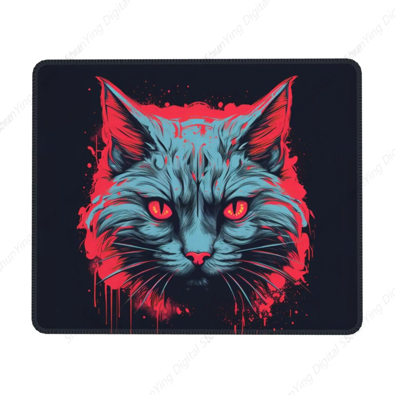 Cat Cool Punk Gift Podkładka pod mysz Antypoślizgowa gumowa podkładka pod mysz do gier odpowiednia do biurowych podkładek pod mysz na komputerach i laptopach 18 * 22 cm