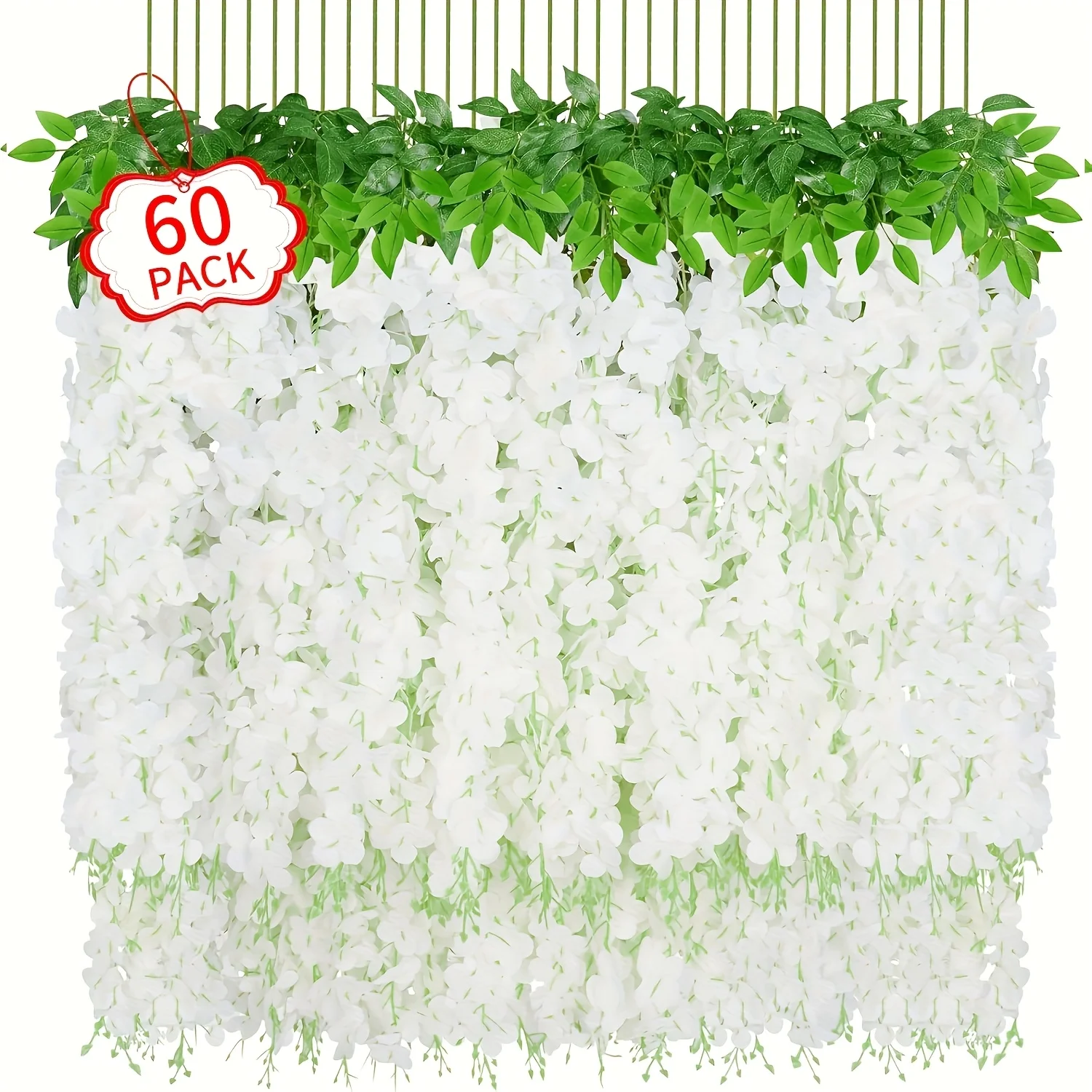 

60pcs Wisteria Hanging Flowers, Hanging Flowers, Wisteria, Fake Hanging Flowers, Fake Wisteria, Hanging Flowers for Decoration,