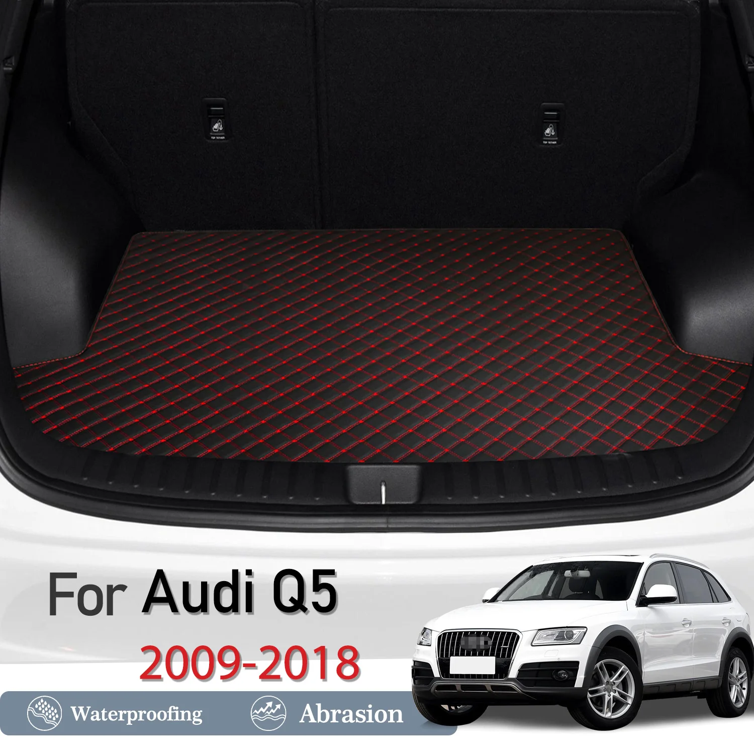 

New Artificial Leather Car Trunk Mat Rear Trunk Cargo Protective Mat Car Interior Accessories For Audi Q5 2009-2018