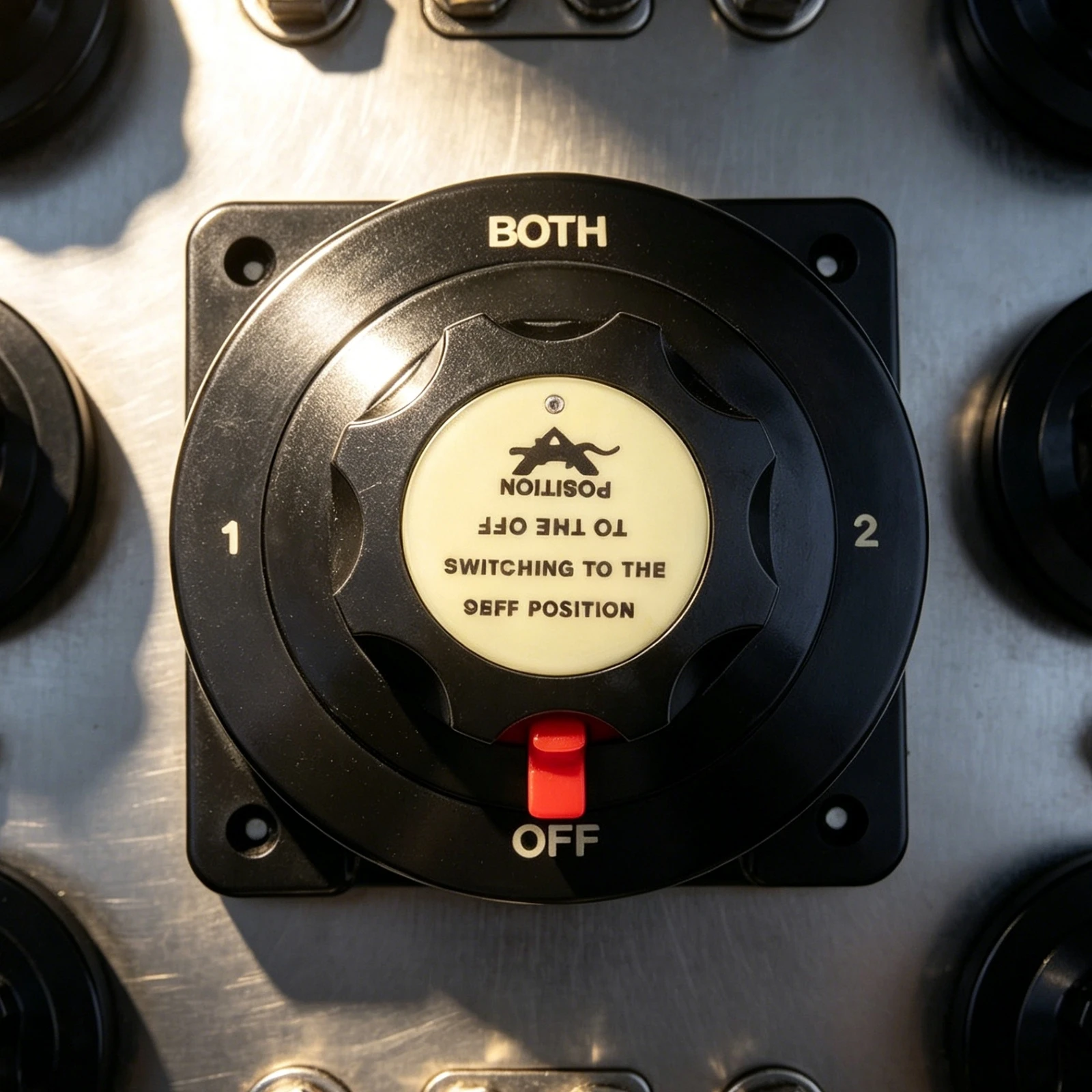 Rotary Battery Switch with Secure Grip Knob Marine Battery Selector Cutoff Switch for Boat Truck Power Management