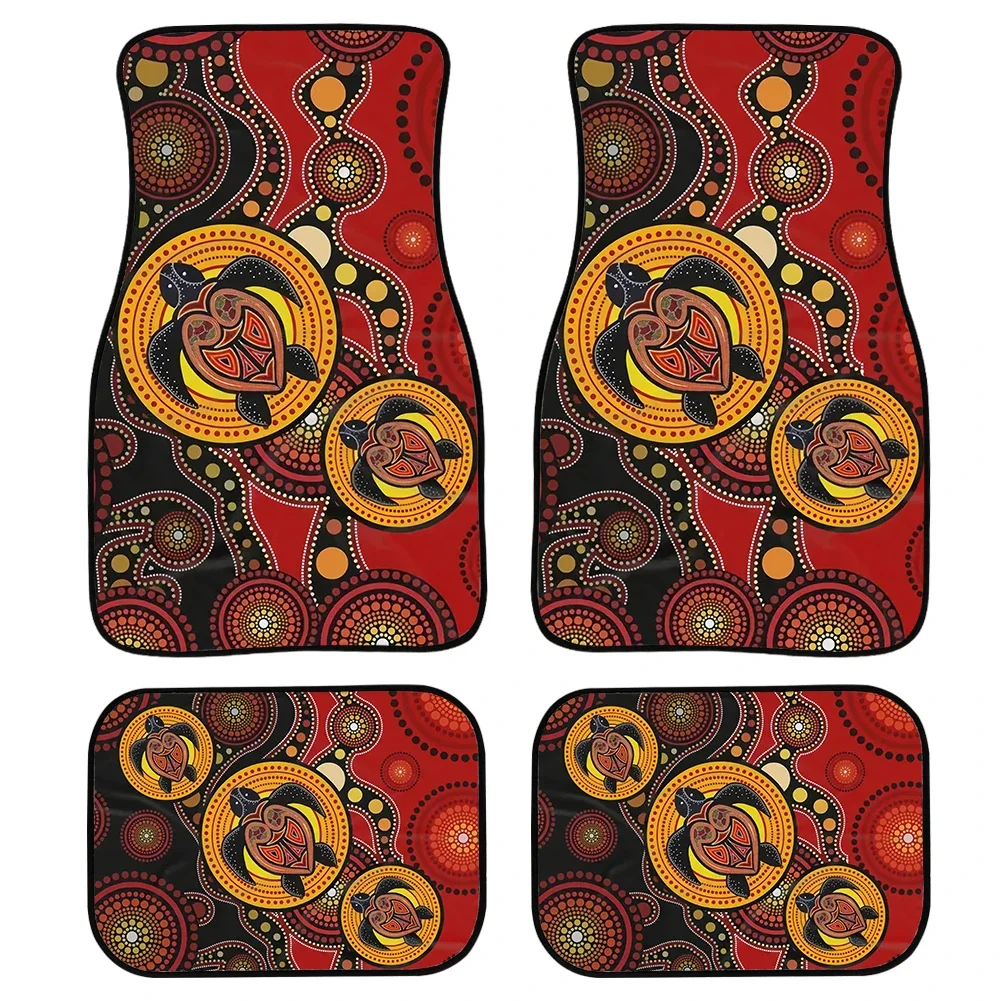 INSTANTARTS Australia Flag Aboriginal Dot Painting Art Car Floor Mats Full Set Washable Carpets&Rugs Mats for Car SUV Van Trucks