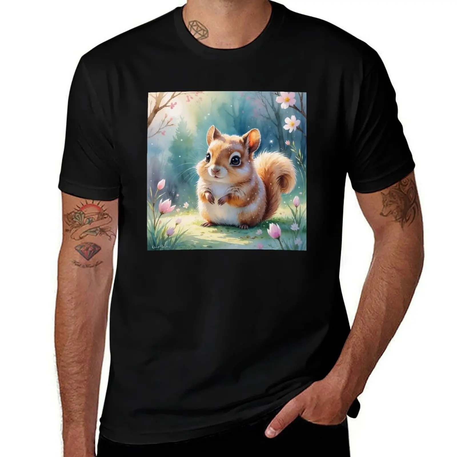 

A Cute Squirrel T-Shirt tops valentines clothes anime tshirt anime figures mens clothes