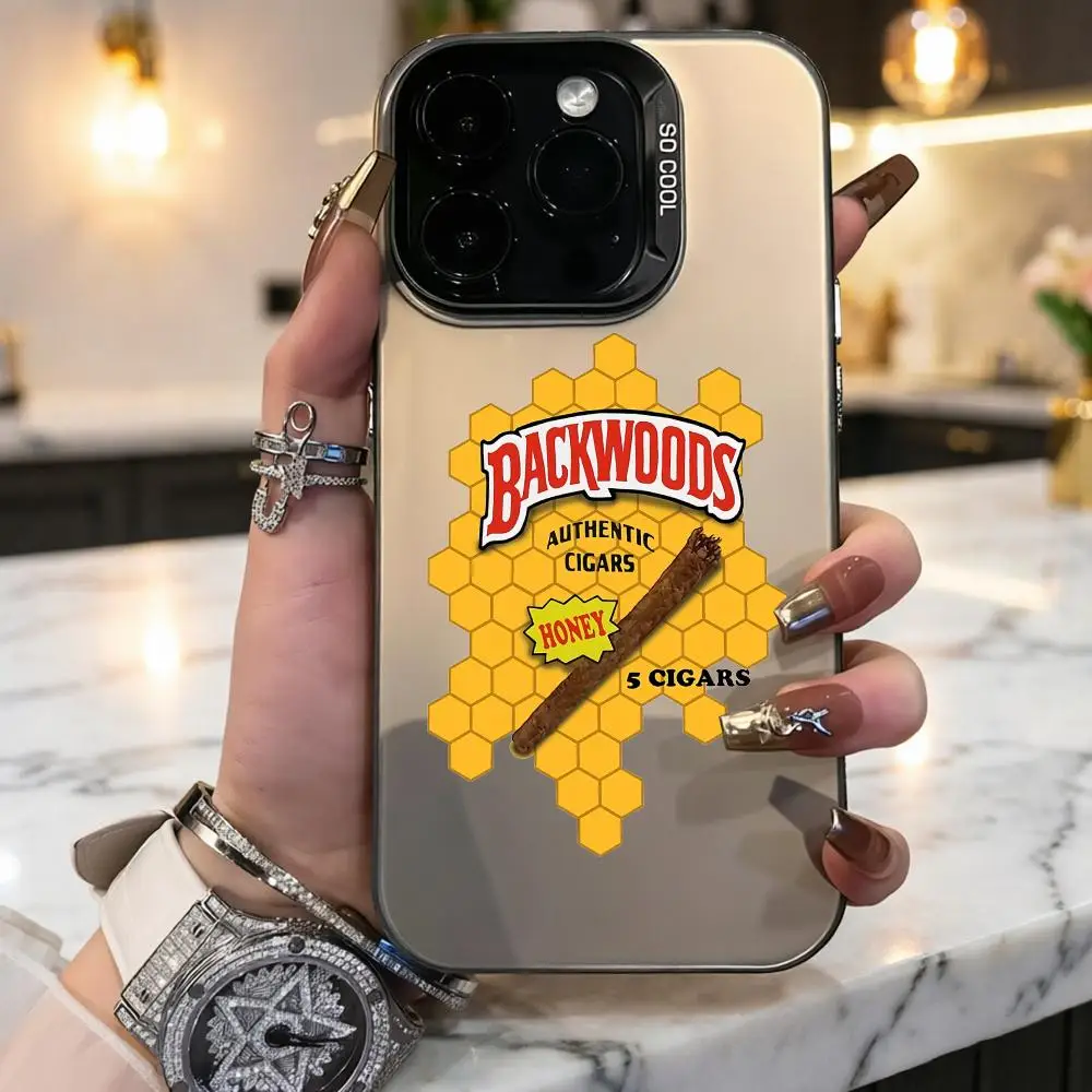 

B-Backwoods Logo Phone Case For iPhone 17/16/15/14/13/12/11 Pro Max Luxury Silver TPU Case Shockproof Anti-Scratch