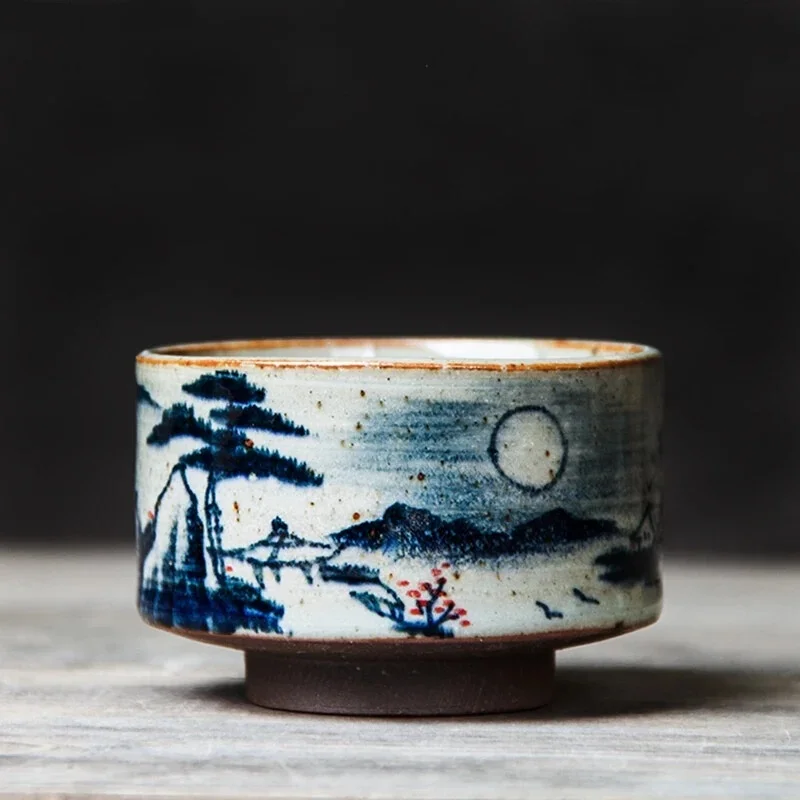 

Master Hand Painted Landscape Pottery Cups Tea Cup Set Teaware Bowl For Tea