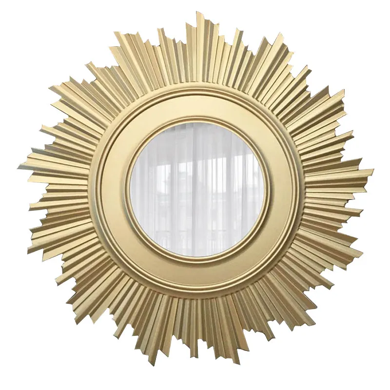 wall mirror sun decoration mirror decoration hanging mirror round background wall wall decoration living room pendant