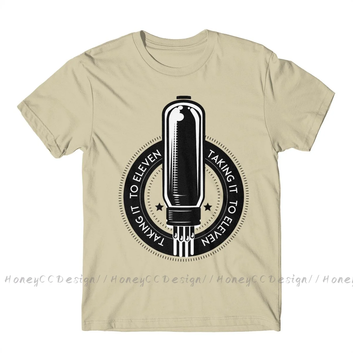 Vacuum Tube T-Shirt Men Top Quality 100% Cotton Short Summer Sleeve Celebrating Amplifiers That Go To Eleven Casual Shirt Loose