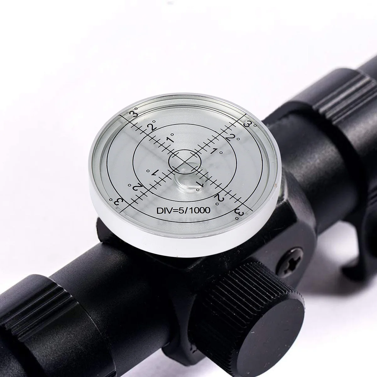 1pcs Circular Bubble Level Durable Plastic Small Spirit Level Horizontal Tool Surface Scale Silver Cover White Liquid For