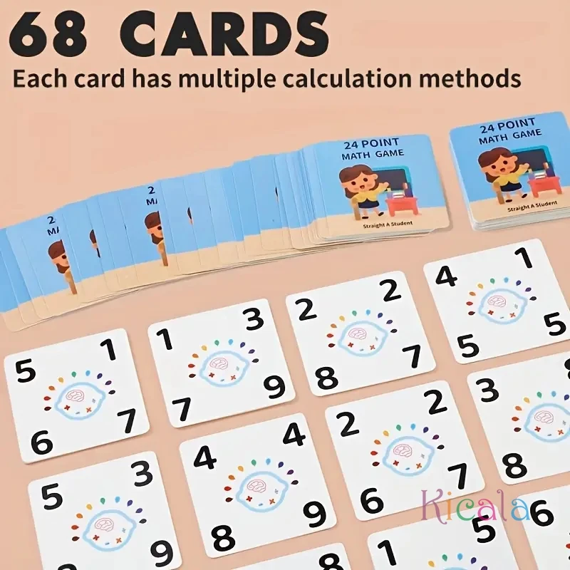 24-Punts Houten Wiskunde Kubus voor Kinderen Leren Optellen Aftrekken Vermenigvuldigen Delen Puzzel Speelgoed Educatief Spel Kubussen Speelgoed