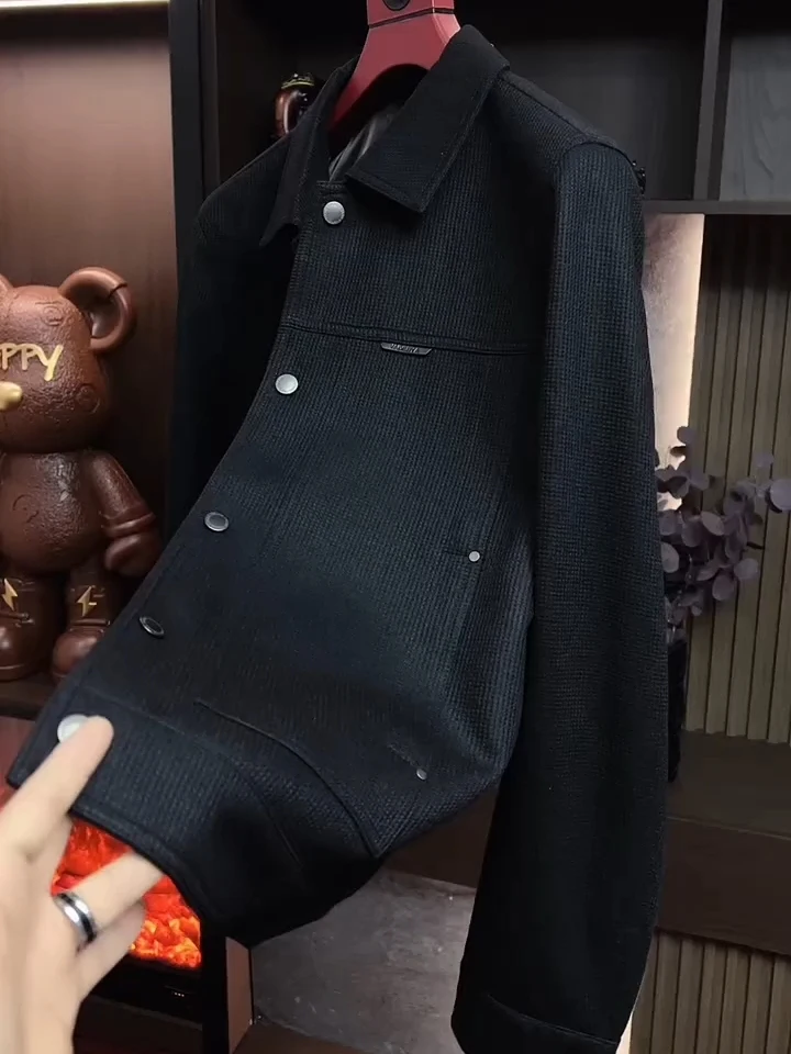 

Faionable Casual Men's Jaet 7520 Spring Autumn New Sle Turn-down Collar All-matching High-ade Busin Haome