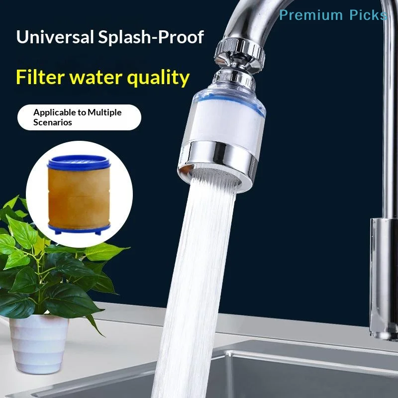 Tap Water Purifier Splash-proof Faucet Filter 360° Rotatable Extension Shower Head Water Saving for Home Kitchen Sink Washing