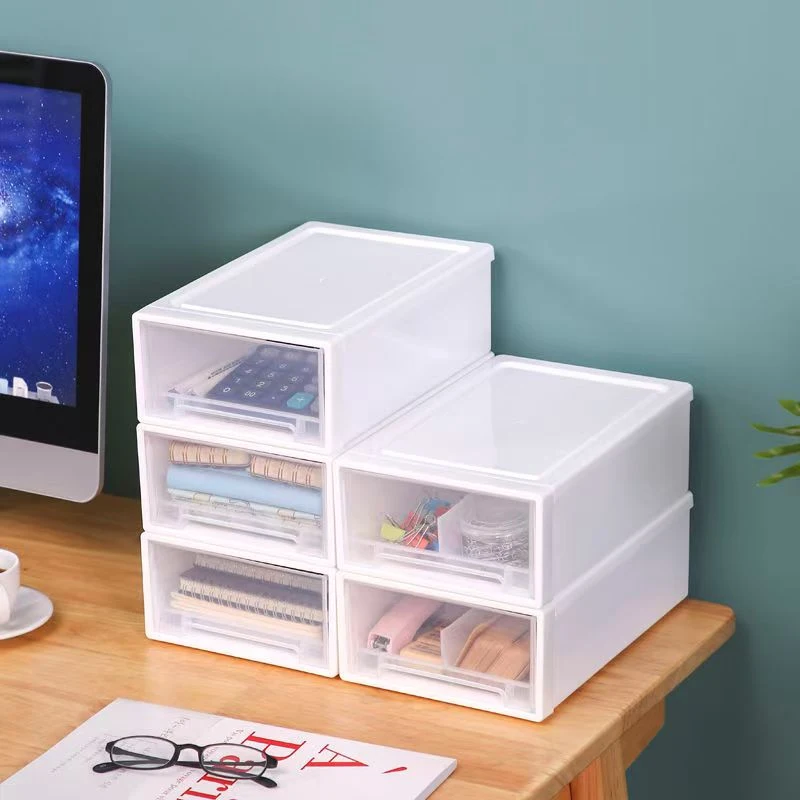 

Desktop Drawer Storage Box Wardrobe Clothing Desk Organizer Box Plastic Transparent Storage Box Organization