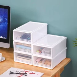 Stackable Organizer Box Desktop Transparent Drawer Storage Box Wardrobe Clothing Plastic Transparent Organization