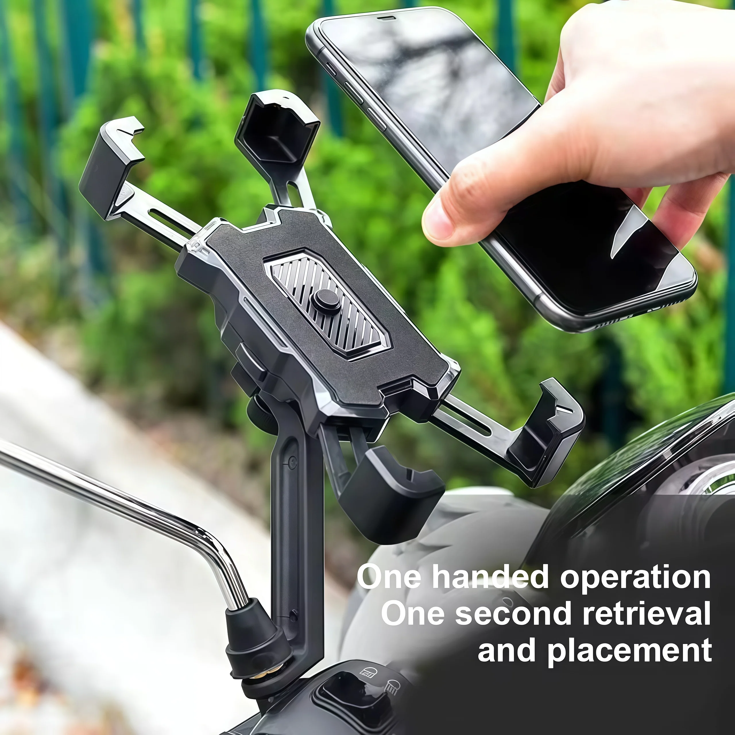 For iPhone Xiaomi Samsung Huawei Universal Motorcycle Phone Holder 360° Rotating Adjustable Holder Scooter Riding Accessories