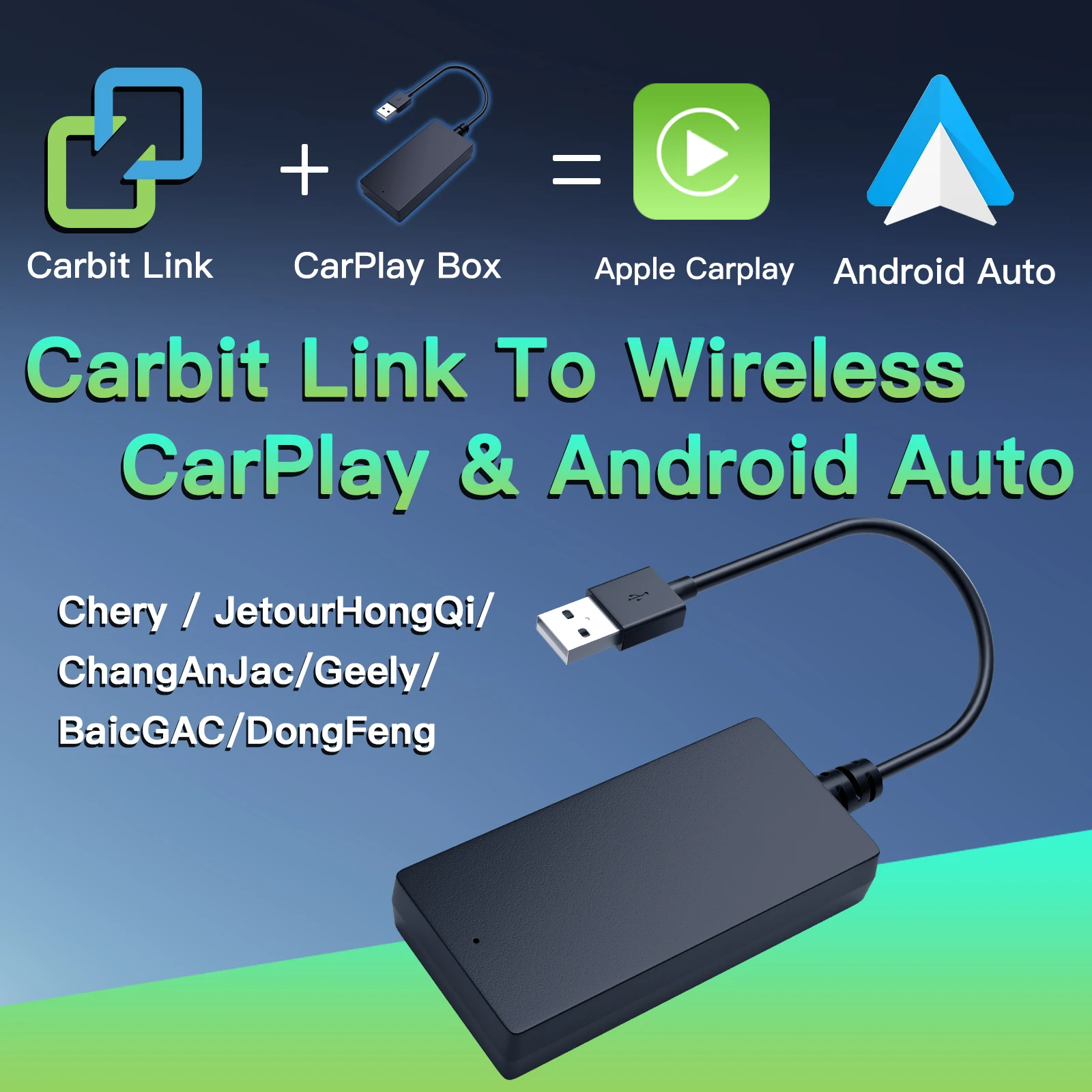 carbitlink Smartlink Telefoonink Gemakkelijk te draadloze CarPlay Android Auto adapter voor JAC Geely Chery JETOUR x70 x90 X95 BAIC Changan