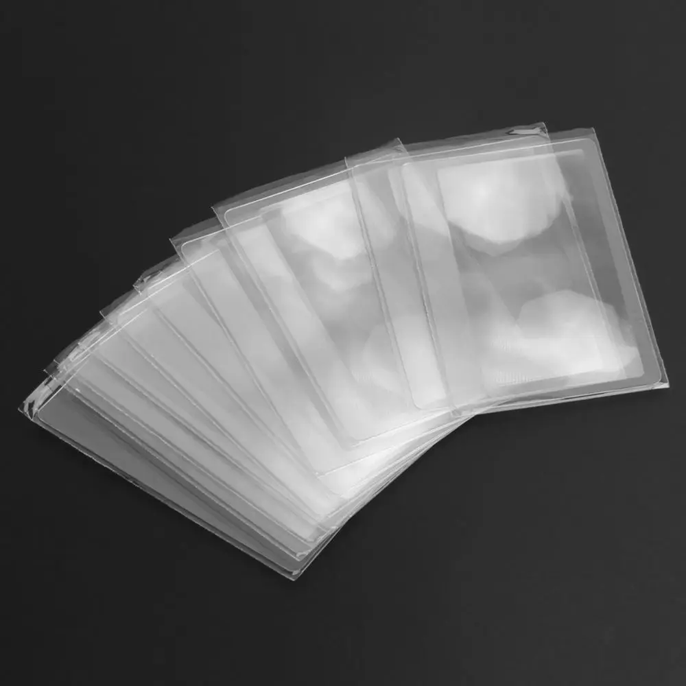 3X Made Of Plastics Credit Card Shape Magnifiers Loupe Fresnel Lens Magnifying Glass