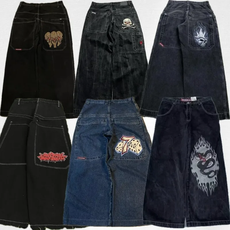 Y2K Baggy Jeans vintage JNCO high quality Embroidered pattern jeans Hip Hop streetwear Casual men women Harajuku wide leg jeans