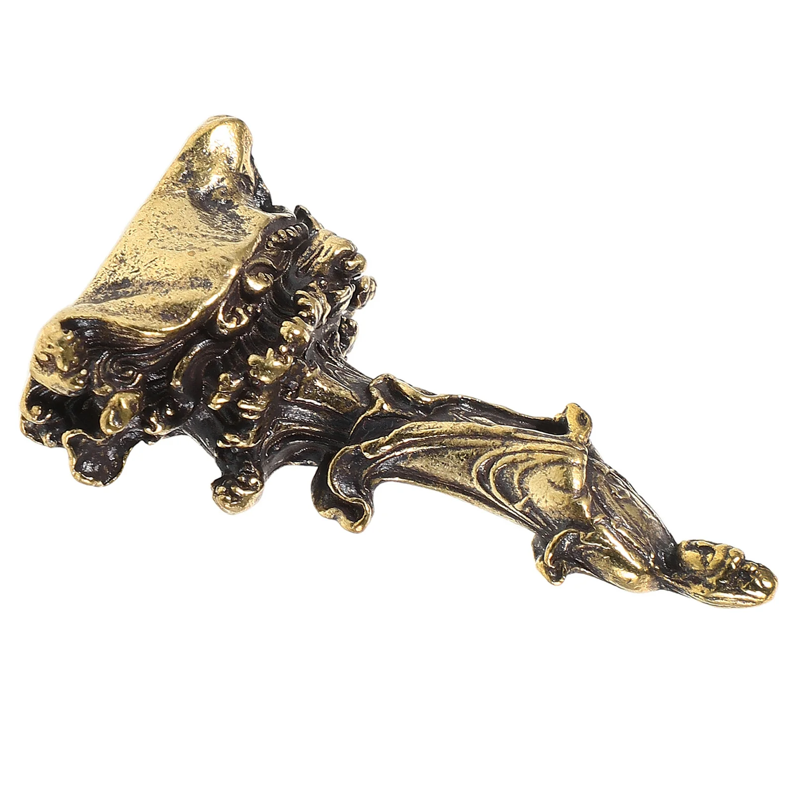 Small Avalokitesvara Brass Statue Exquisite Home Tabletop Decor Brass Ornament Office Decoration