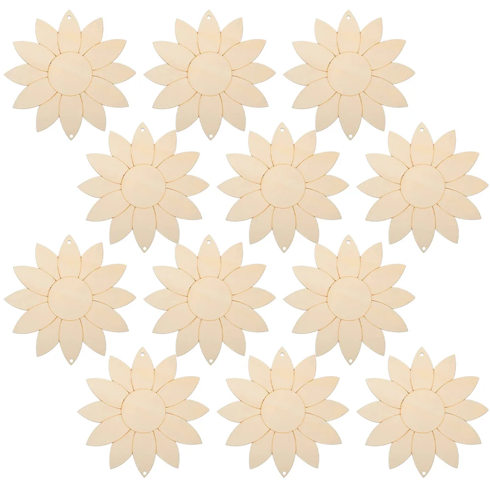 

Sunflower Wood Cutouts Unfinished Wooden Slices Blank Decorations DIY Crafting Kids Art Projects H made Gifts Sewing Accessories