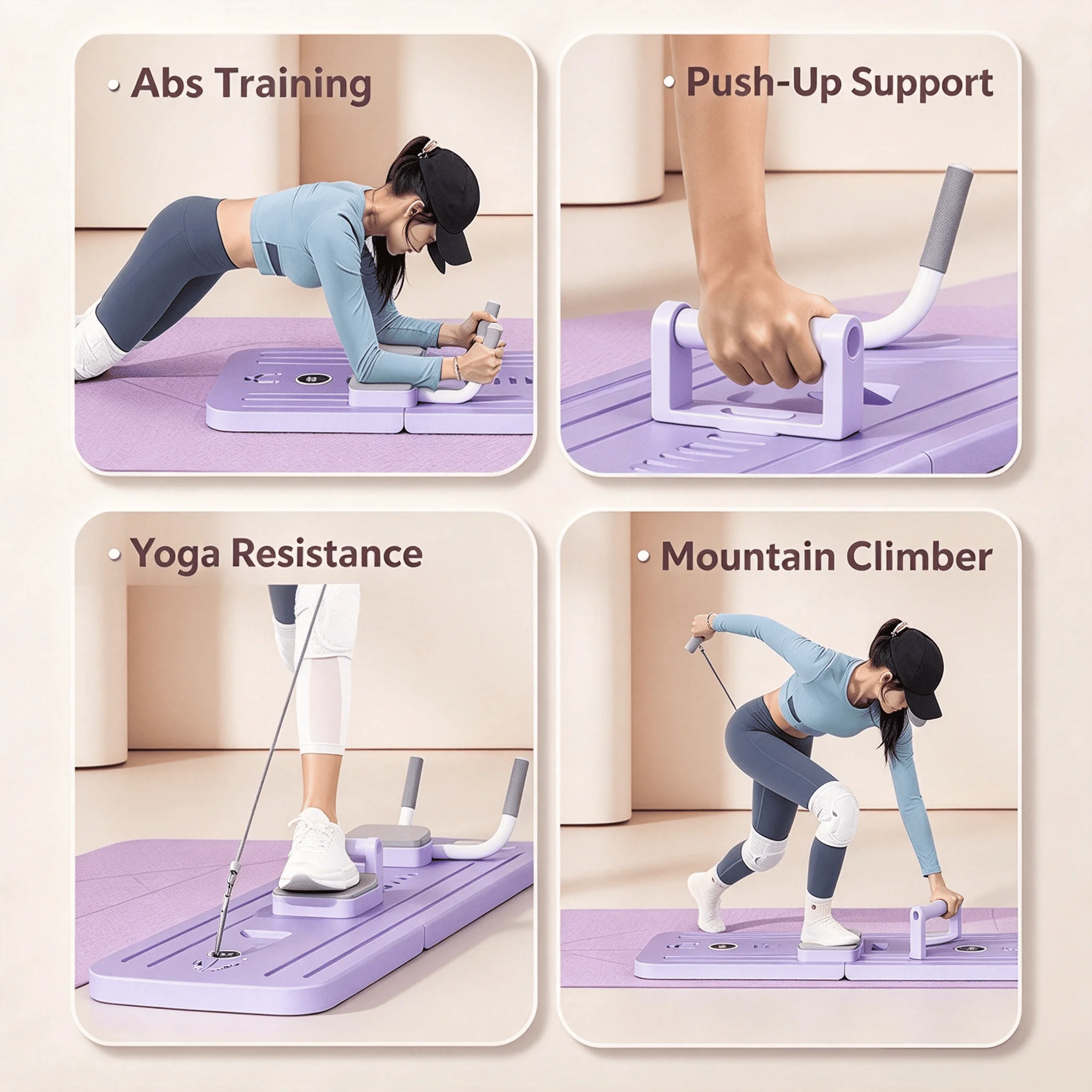 4-in-1 Multifunctional Fitness Board, Home Workout Exercise Platform