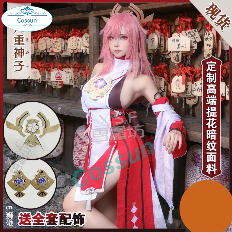 Anime! Genshin Impact Yae Miko Miss Fox Game Suit Elegant Uniform Cosplay Costume Halloween Party Role Play Outfit For Women