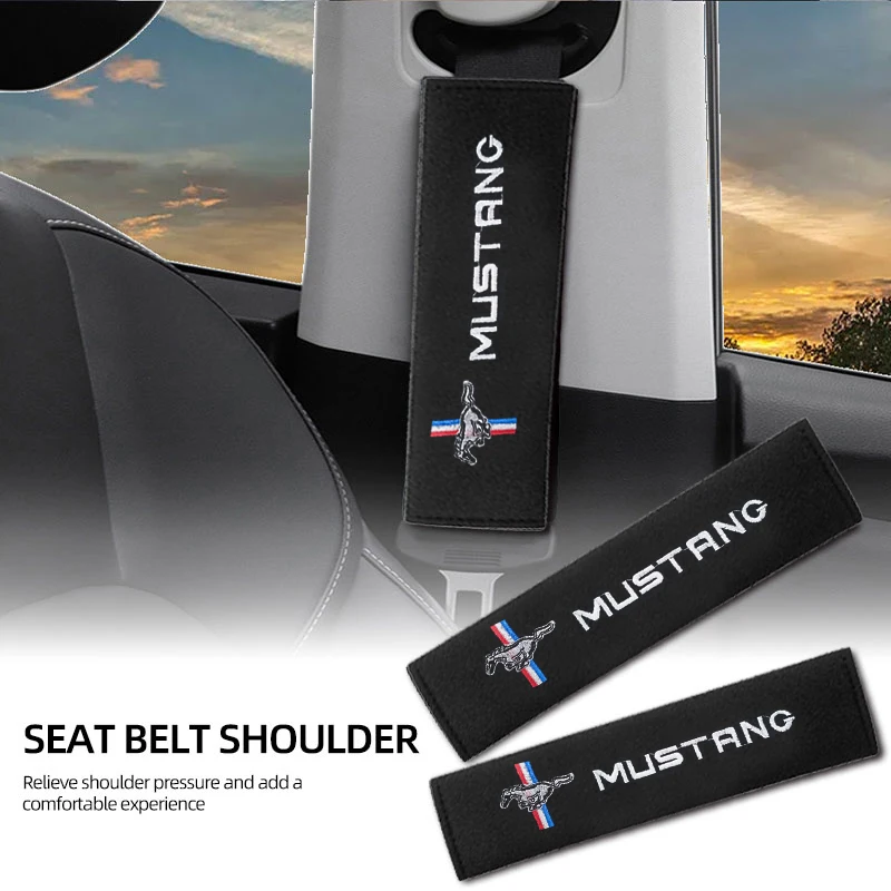 For Ford Mustang Universal Big Size Shelby GT Hub center cover 1/2pcs Safety Seat Belt Cover Shoulder Protector Pads