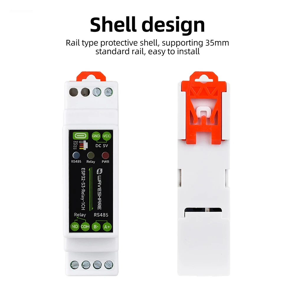 Waveshare ESP32-S3 1-Kanal-Relaismodul Industriequalität WiFi Bluetooth S485 Dual-Core 240MHz DIN-Schienen-Isolierter Schutz – Detail 3