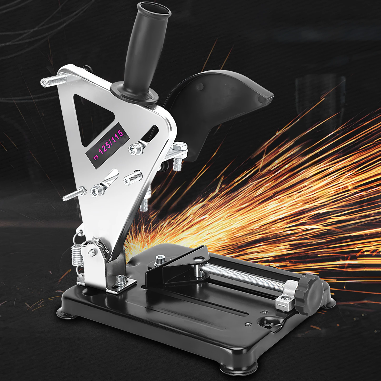 

Angle Grinder Bracket Holder Stand Metal Cutting Stone Work Heavy Duty Adjustable Universal Storage Desktop Rack Tool Rest