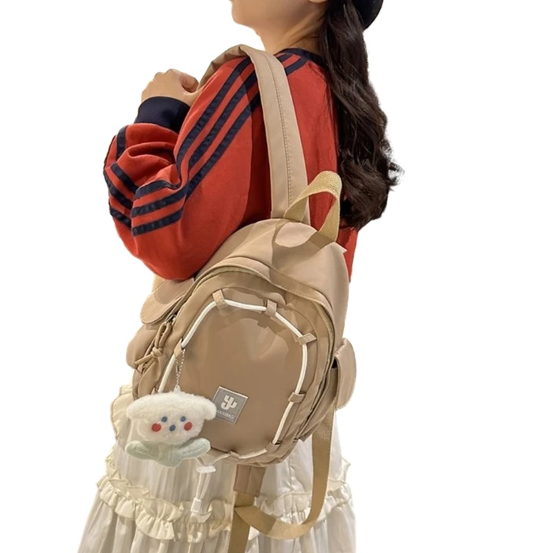 Mochila escolar pequeña y encantadora para estudiantes, versión coreana, con adorno